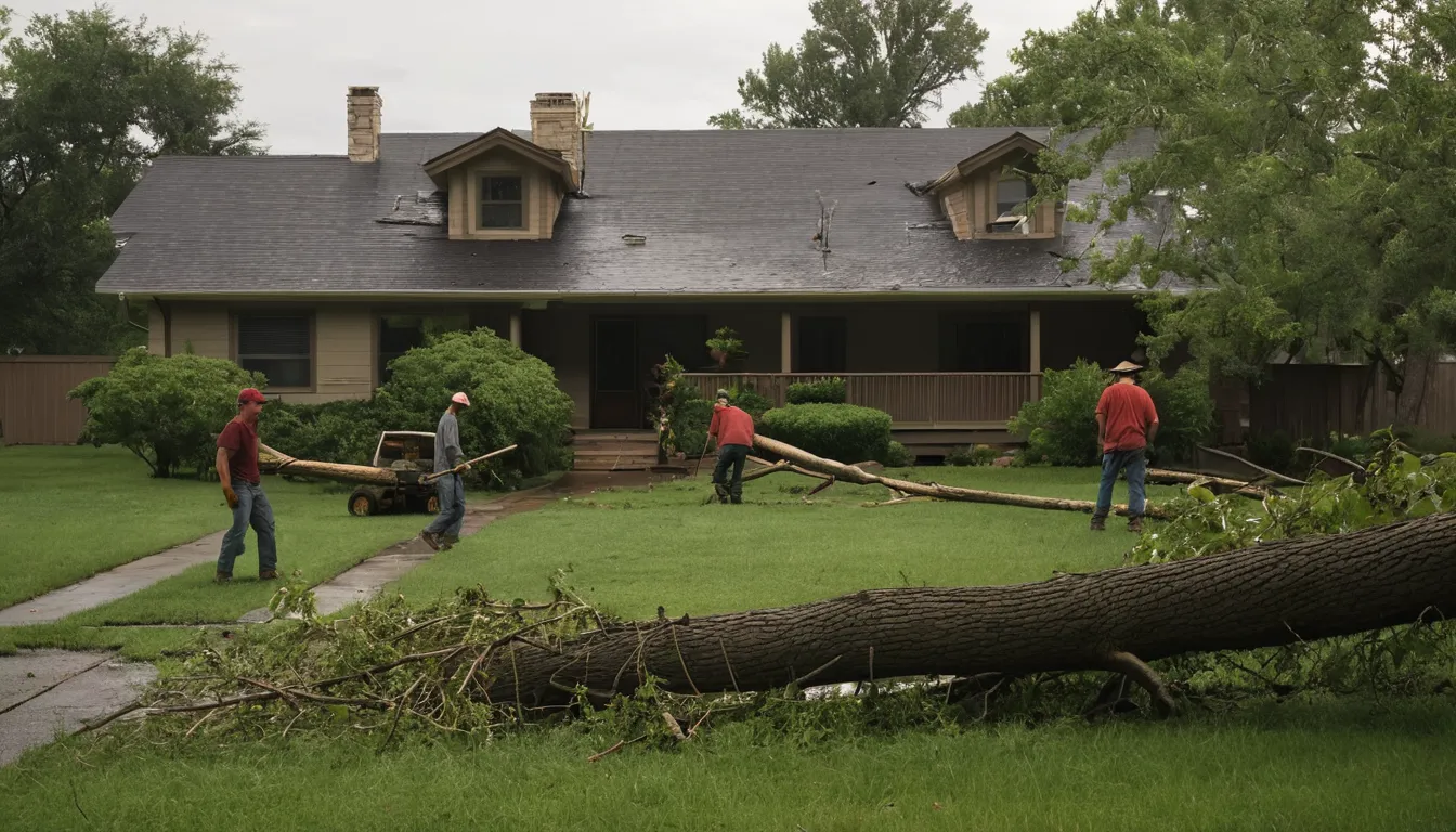 A tree being cleared after a storm in the The Village of Indian Hill area